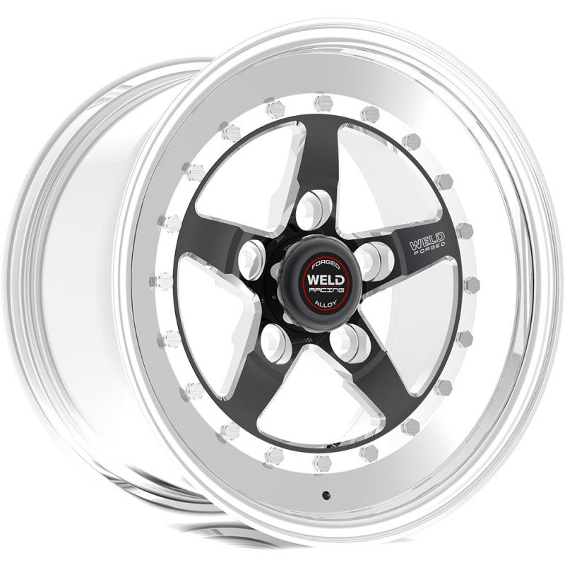 Weld Racing Weldstar RT Series Wheel - Black / Polished 15×10, 5×120 BMW Fitment
